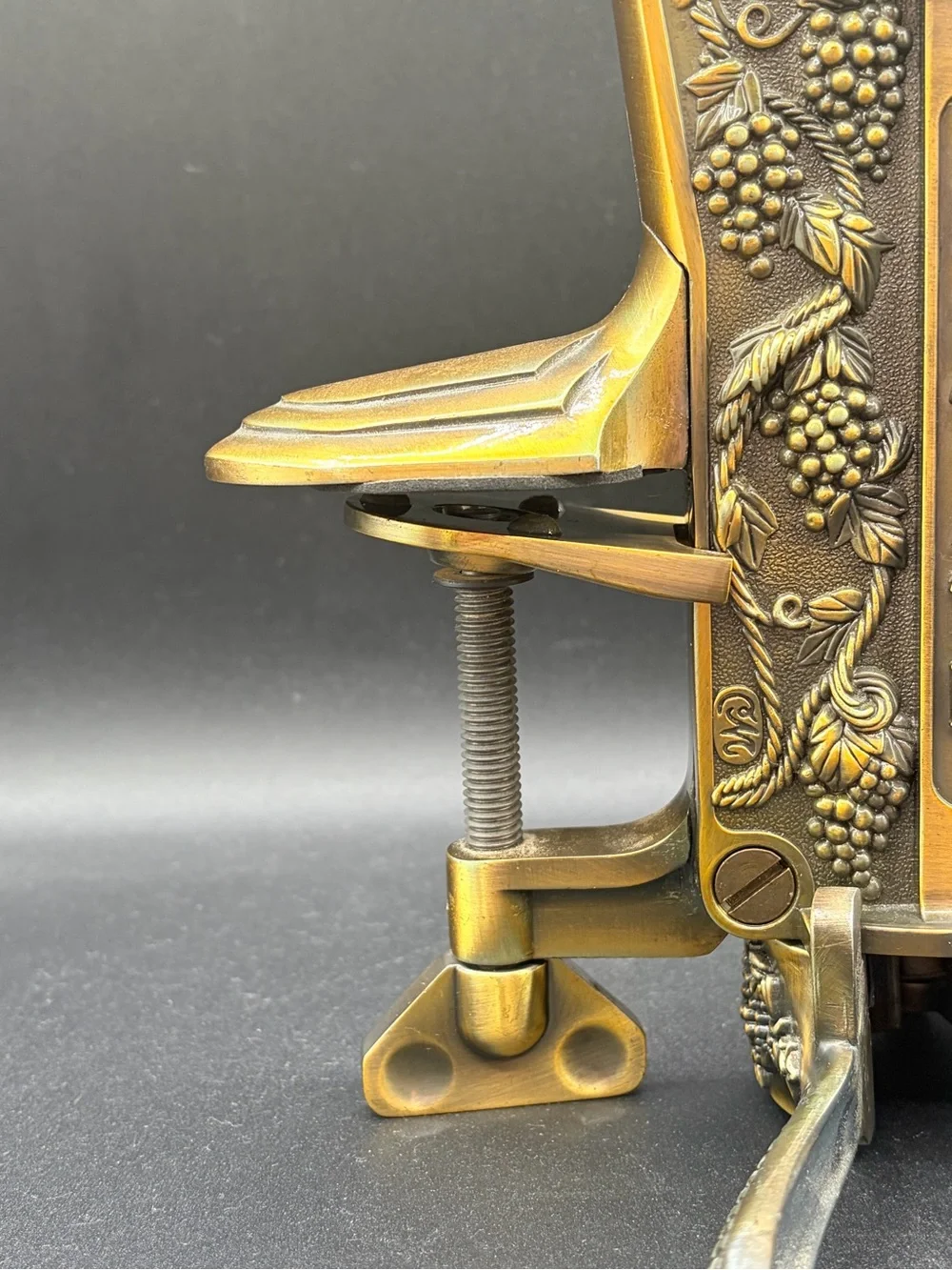 Vintage 1980's Rogar Estate Bronze-Finish Table Clamp Wine Bottle Opener